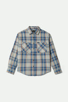 Men's Vintage Wash Flannel in the color Blue/Soft Blue/Orange - Front Product View