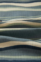 Men's CRU Slub Relaxed S/S Shirt in the color Basalt Blue/Painterly Stripe - Additional Laydown image