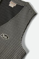 Women's Houndstooth Leisure Vest in the color Winter White/Black - Additional Laydown image