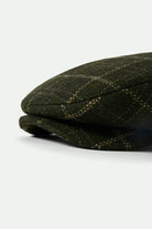 Unisex Barrel Flat Cap in the color Moss/Sand - Additional Laydown image