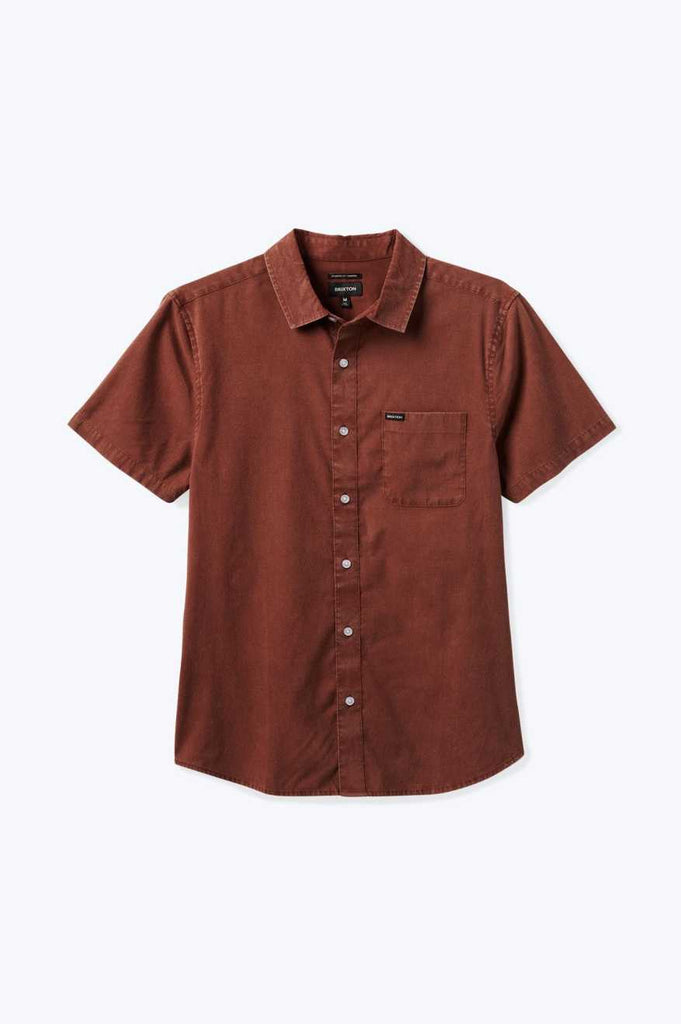 Brixton Men's Charter Sol Wash S/S Woven Shirt - Sepia Sol Wash | Profile