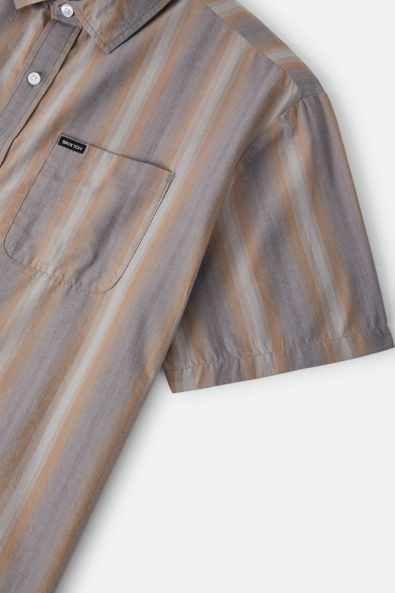 Men's Cru Shirt in the color Charcoal Shadow Stripe - Additional Laydown image