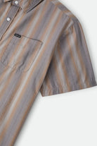 Men's Cru Shirt in the color Charcoal Shadow Stripe - Additional Laydown image