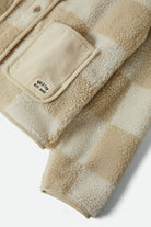 Women's Delilah Sherpa Jacket in the color White/Natural Finish Line Checker - Additional Laydown image