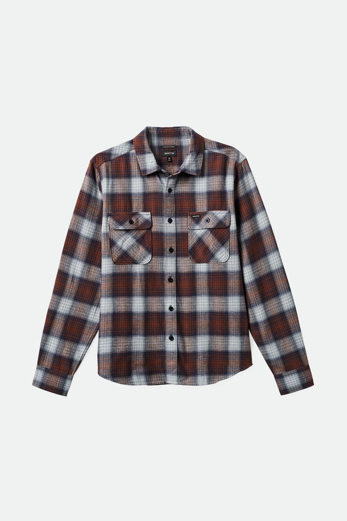 Brixton Men's Bowery Lightweight Ultra Soft Flannel - Washed Navy/Dusty Blue | Profile