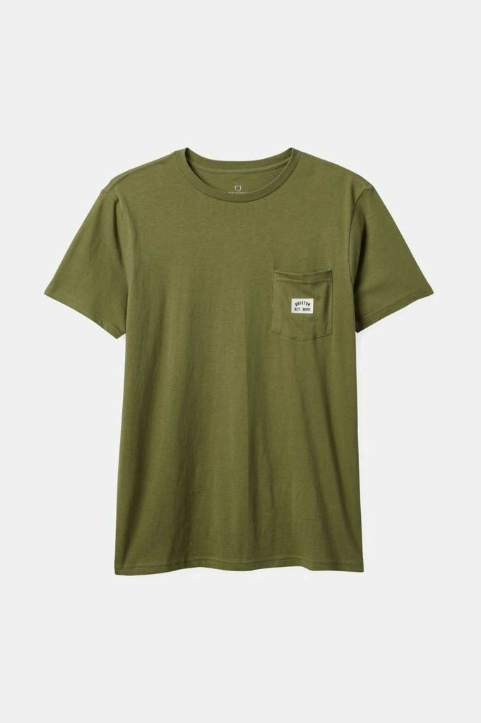 Brixton Men's Woodburn S/S Tailored Pocket T-Shirt - Sea Kelp | Profile