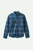 Brixton Men's Bowery Heavyweight L/S Flannel - Mirage Blue/Washed Navy | Main