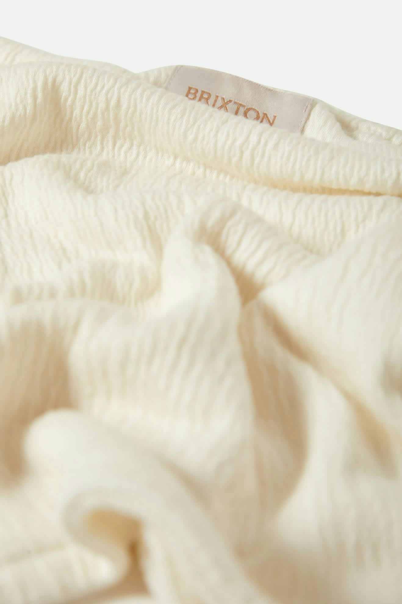 Women's Crinkle Tube Top in the color Off White - Additional Laydown image