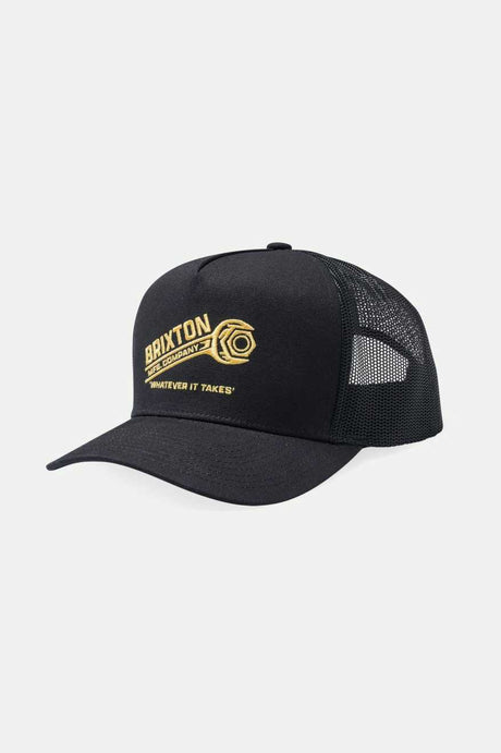 Brixton Men's Wrench Netplus Trucker Hat - Black/Black | Profile