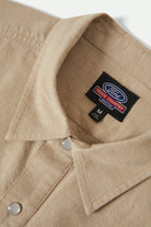 Men's Ford S/S Western Shirt in the color Khaki - Additional Laydown image