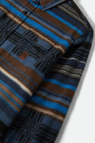 Men's Bowery Arctic Stretch Fleece in the color Mood Indigo Blanket Stripe - Additional Laydown image