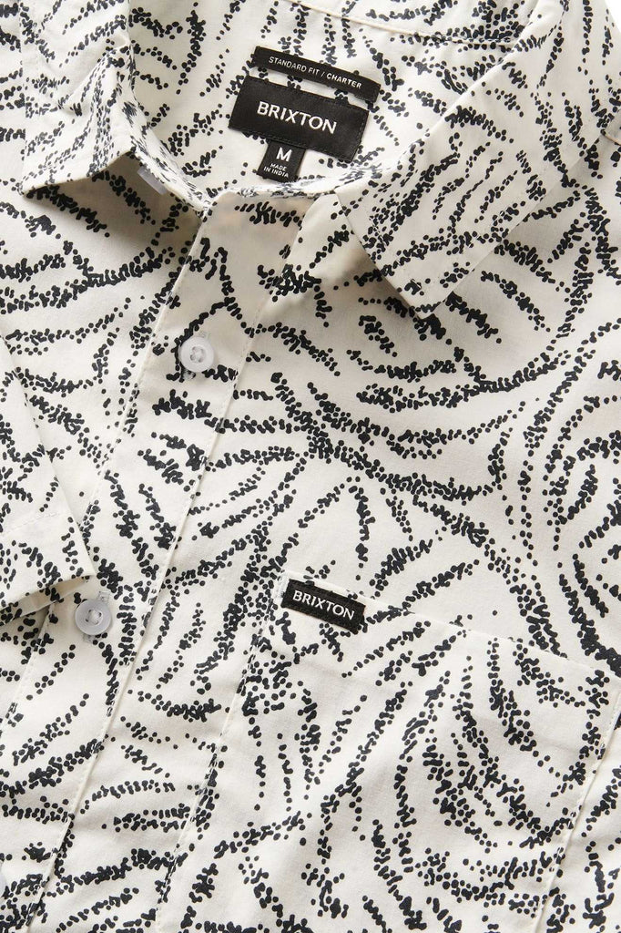 Brixton Men's Charter Print S/S Shirt - Off White/Black Ripple | Extra Shot