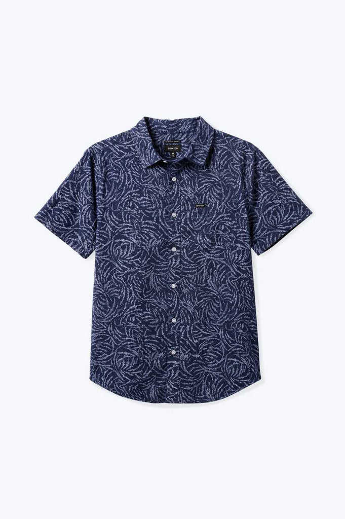 Brixton Men's Charter Print S/S Woven Shirt - Washed Navy/Dusty Ripple | Main