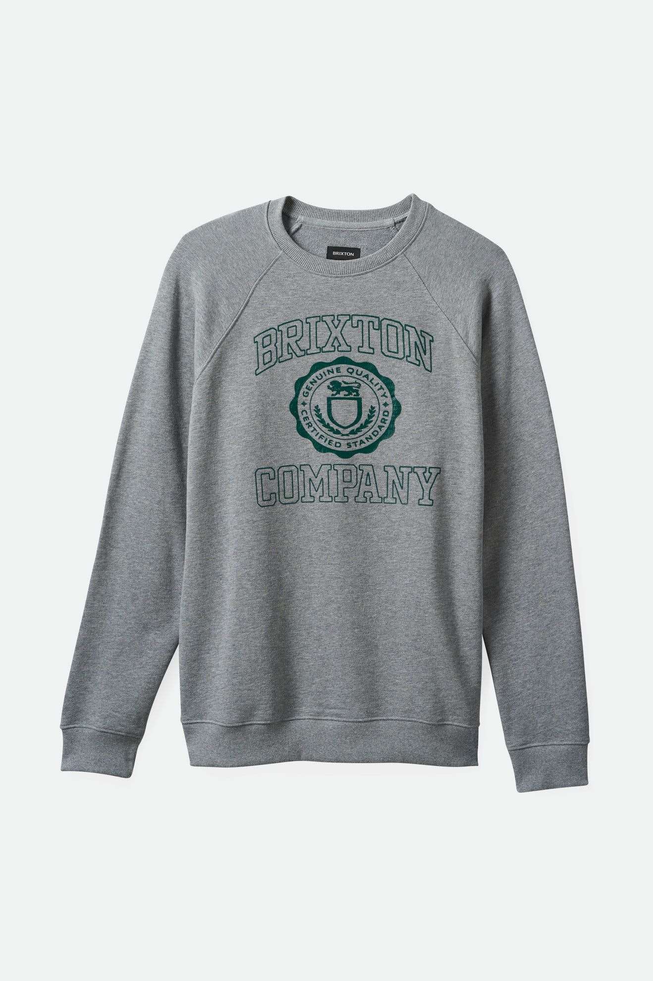 Men s University Broken In Crew in Heather Grey Pine Needle Brixton Europe