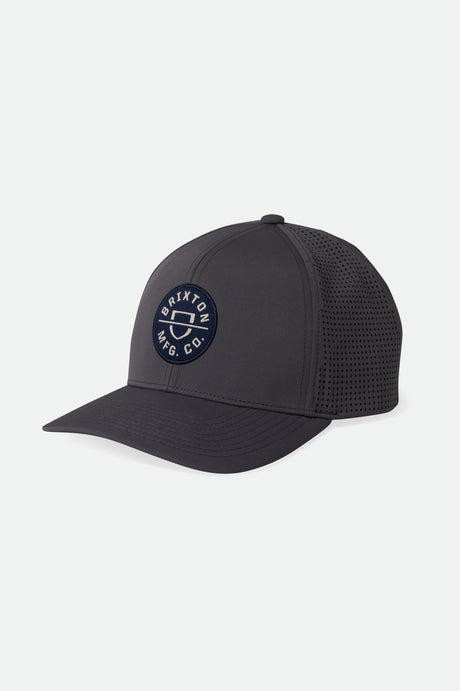 Brixton Men's Crest Netplus MP Snapback - Charcoal/Navy | Profile