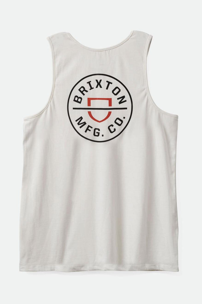 Brixton Crest Tank Top - Off White/Burnt Red