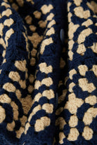 Women's Crochet S/S Button Down in the color Mood Indigo/Off White - Additional Laydown image