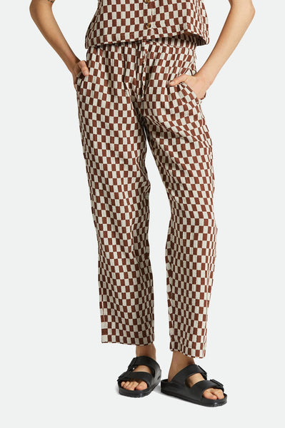 Mykonos Small Check Pant Sepia – Brixton Europe - Main Image
