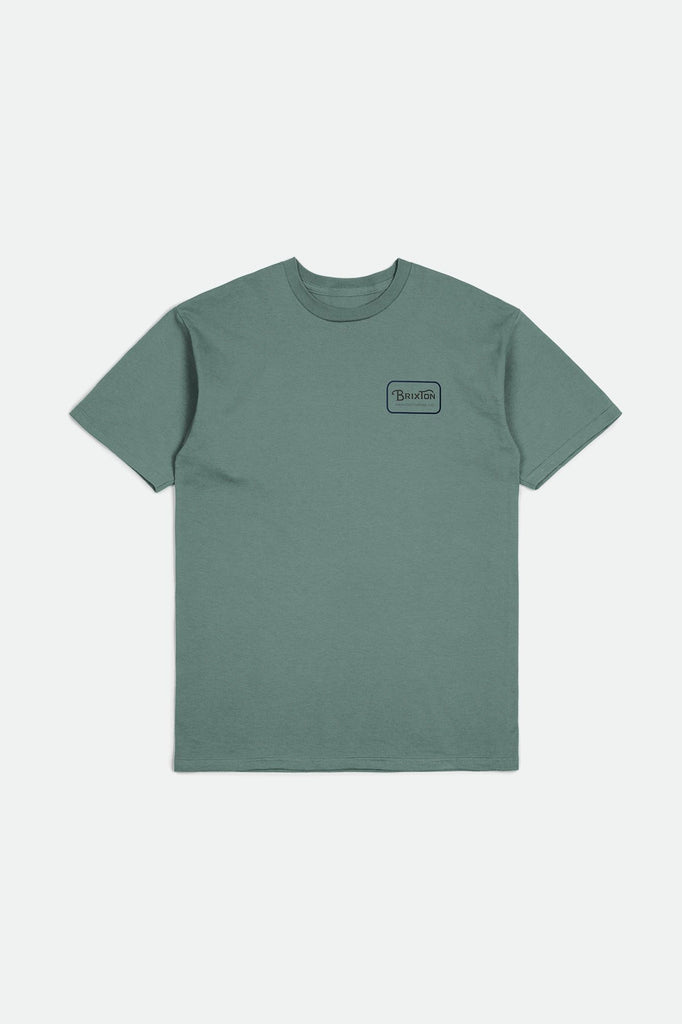 Brixton Men's Grade S/S Standard Tee - Chinois Green/Washed Navy/Washed Black | Profile