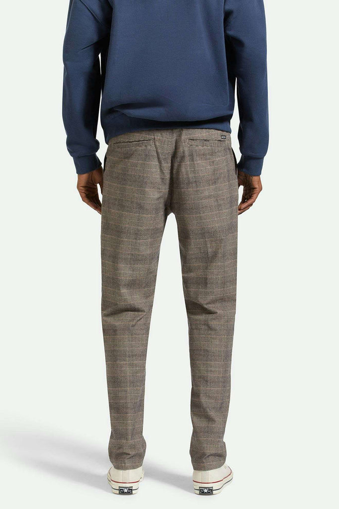 Back Fit Image | Broadway Houndstooth E-waist Relaxed Pant - Brown/Cream Houndstooth