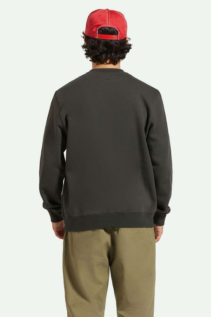 Men's Back Fit Image | Parsons Patch Crew - Washed Black