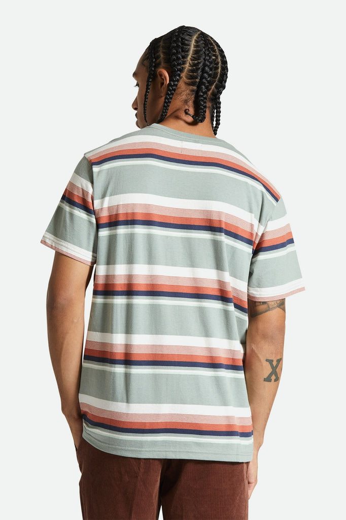 Men's Fit, Back View | Hilt Stith S/S Tee - Chinois Green/Terracotta/Off White