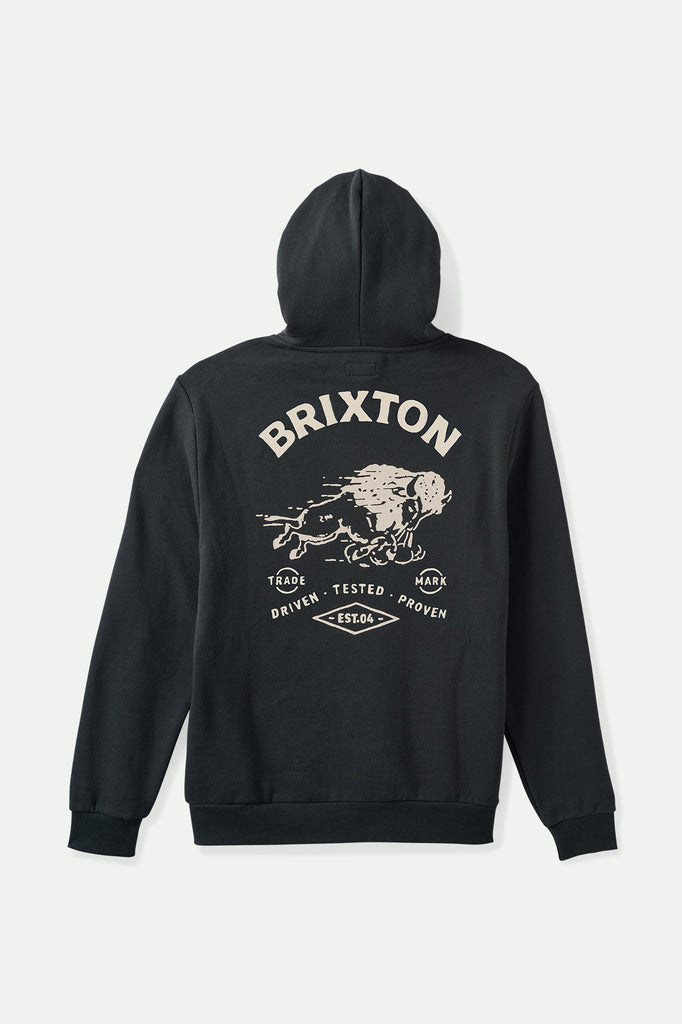 Brixton Charging Buffalo Hoodie - Washed Black