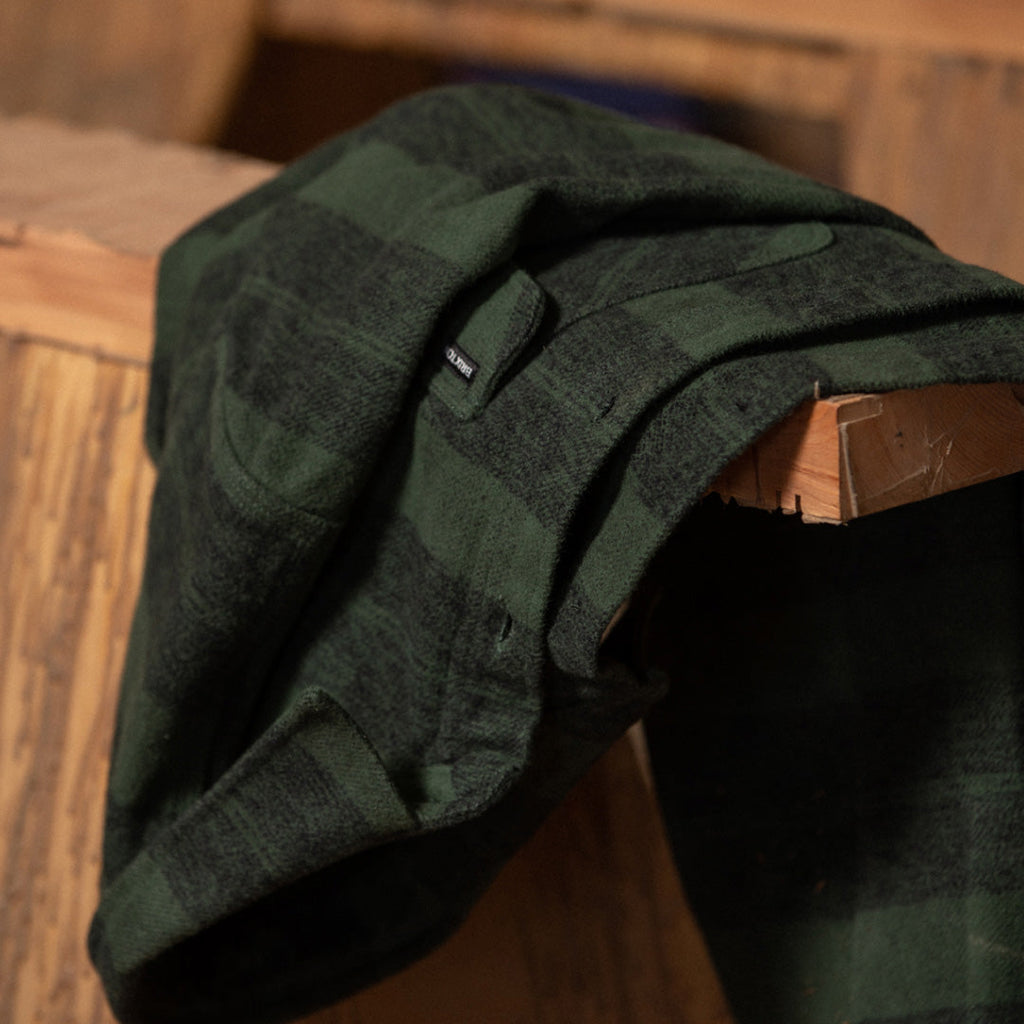 Bowery Heavy Weight Flannel laying over a chair