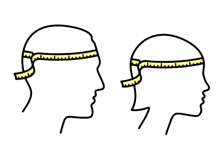 Illustration of two heads with yellow measuring tape wrapping around on a white background