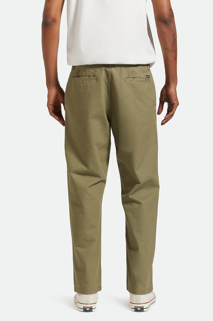 Brixton Surplus Herringbone Relaxed Trouser Pant - Olive Surplus