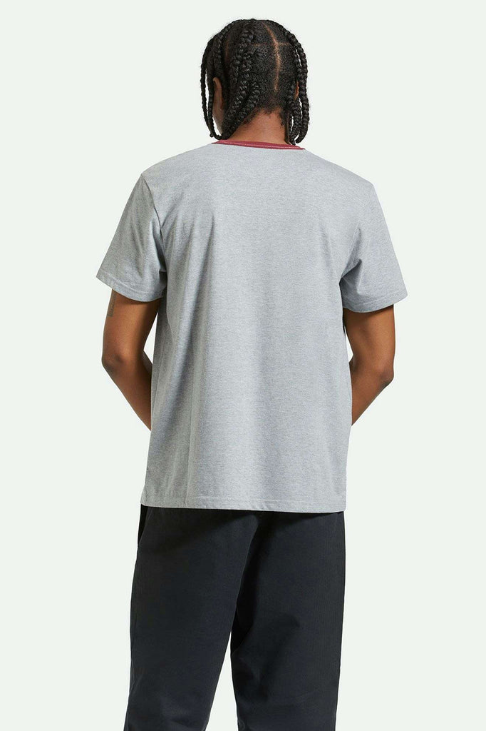 Back Fit Image | Varsity Ringer T-Shirt - Heather Grey