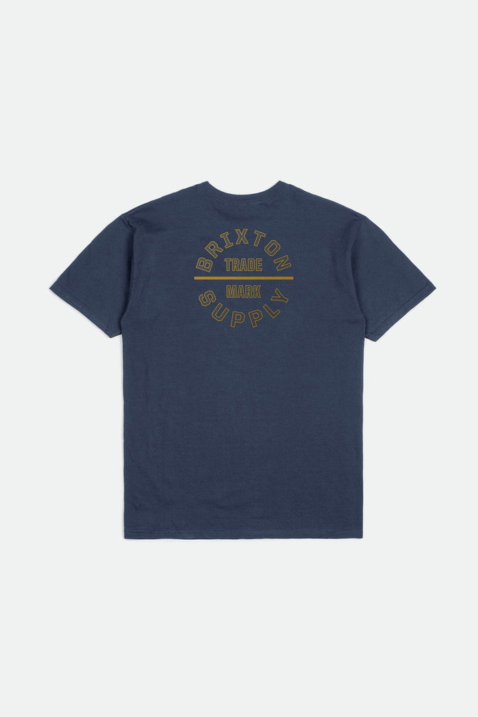 Brixton Men's Oath V S/S Standard Tee - Washed Navy/Gold/Charcoal | Back