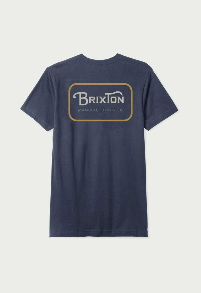 Brixton Men's Grade S/S Standard T-Shirt - Washed Navy/Beige/Washed Copper | Back