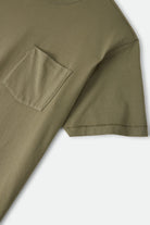 Men's Brixton Baseline Pocket T-Shirt in the color Olive Surplus Vintage Wash - Additional Laydown image
