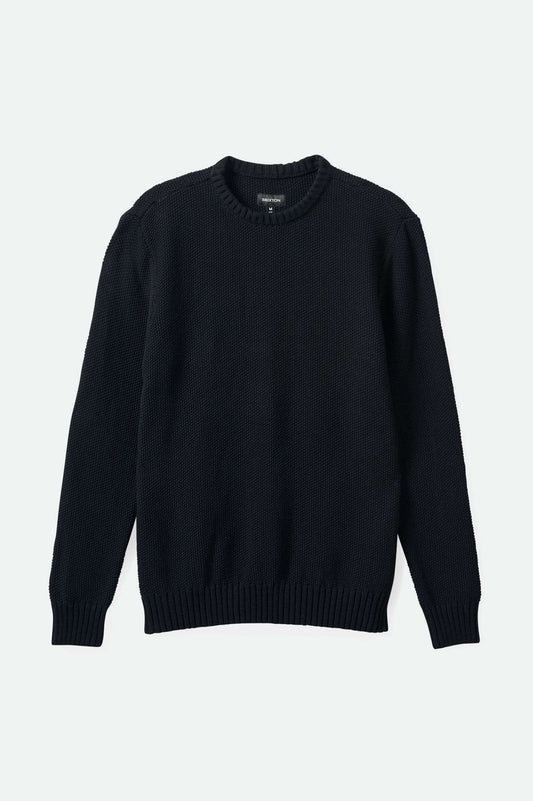 Men's Jacques Waffle Knit Sweater in Black – Brixton Europe