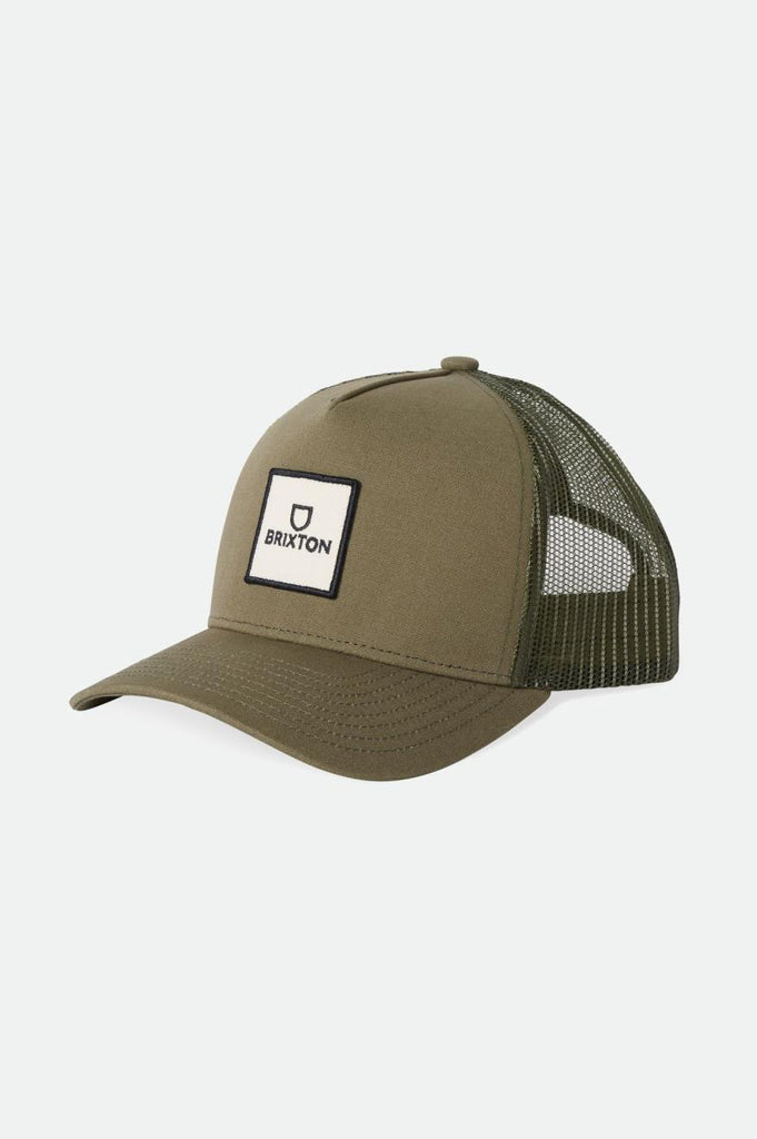 Brixton Alpha Block Netplus Trucker Hat - Olive Surplus/Olive Surplus