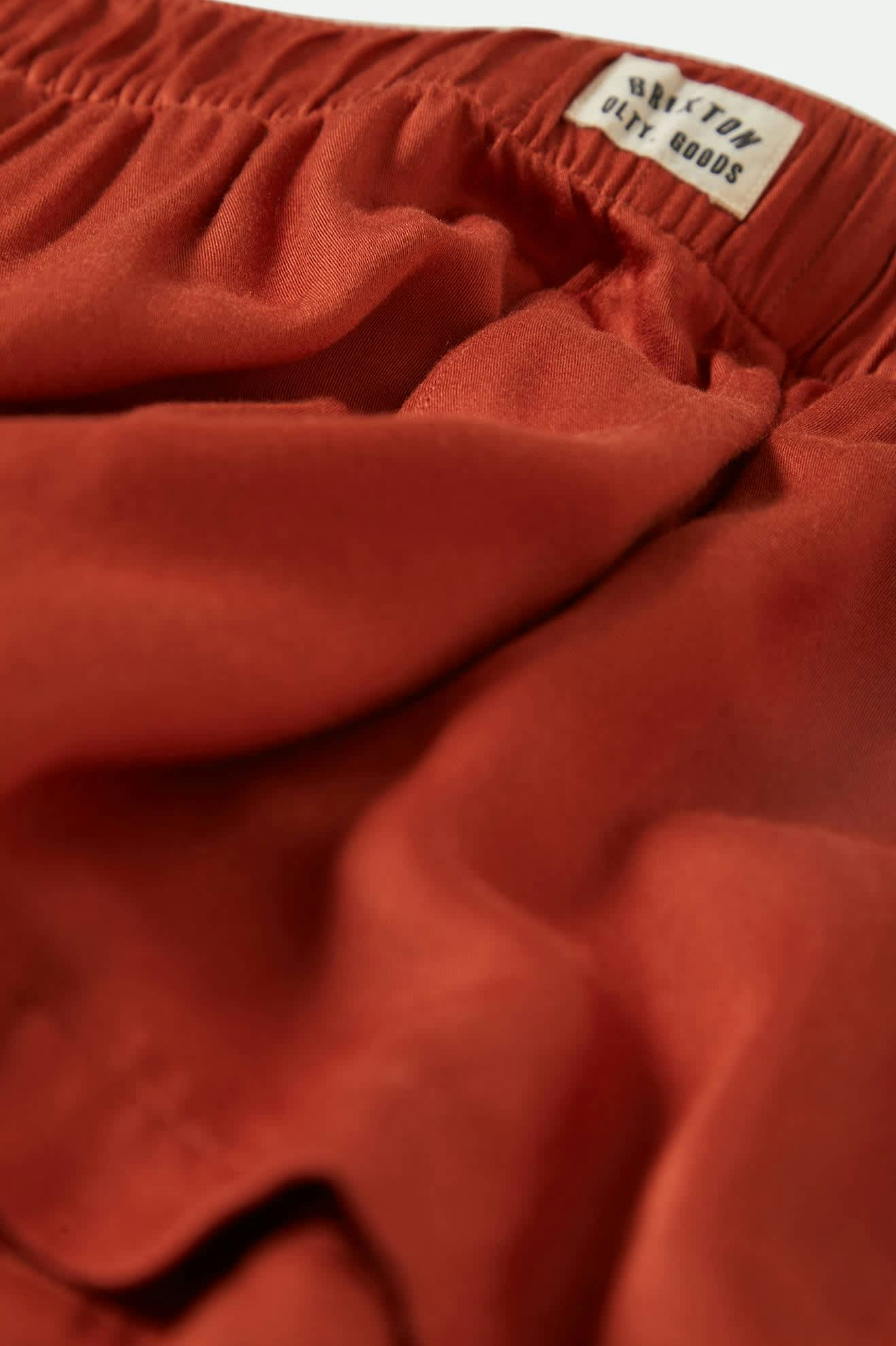 Women's Silky Boxer Short in the color Burnt Brick - Additional Laydown image