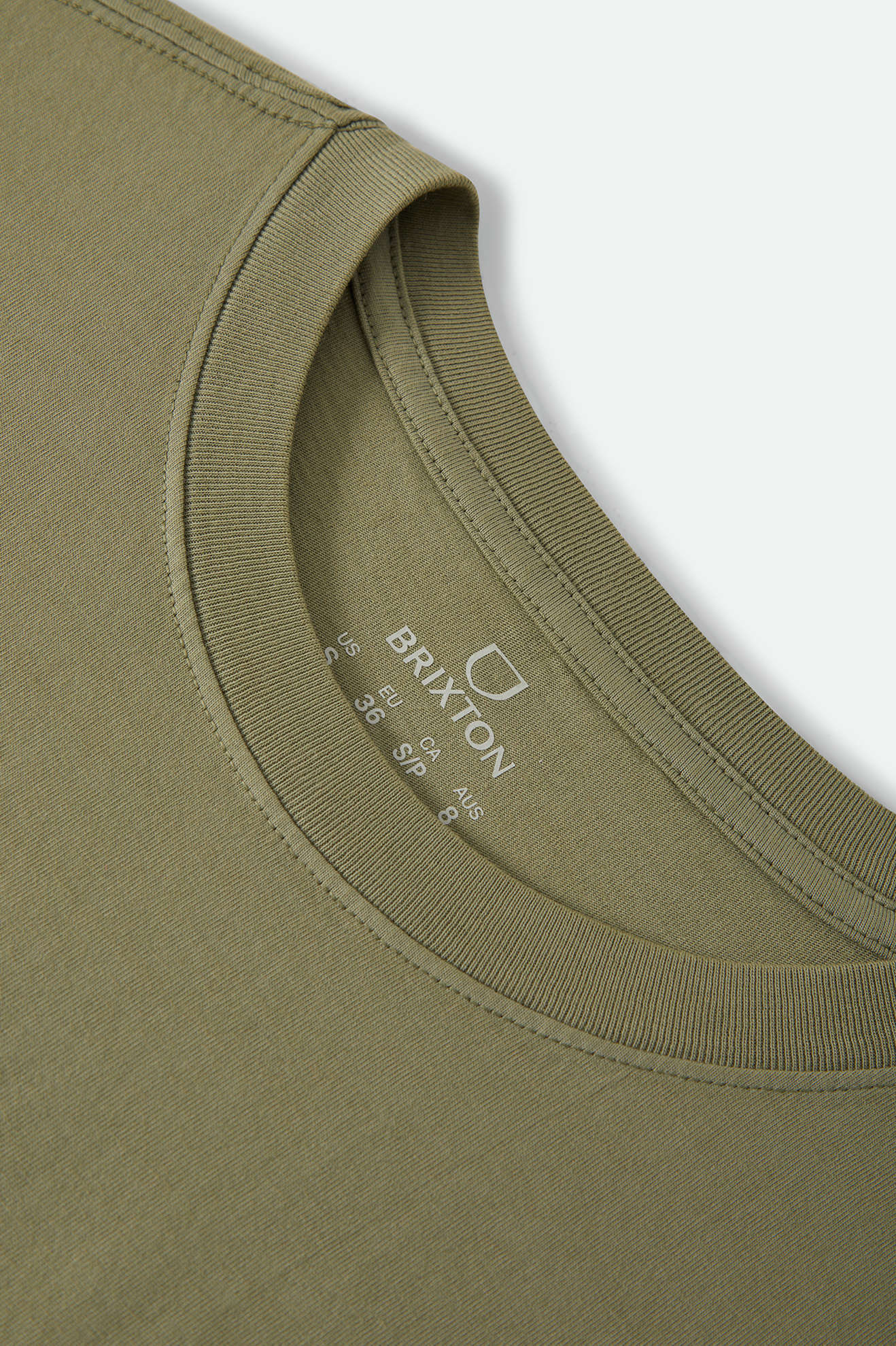 Women's Wish Me Luck Boxy Crop T-Shirt in the color Olive Surplus - Additional Laydown image