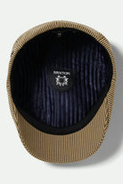 Unisex Brood Newsboy Cap in the color Dark Tan/Black Hickory Stripe - Additional Laydown image