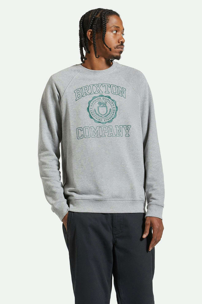 Men's Front Fit | University Broken In Crew - Heather Grey/Pine Needle