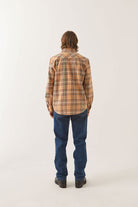 Men's Bowery Flannel in the color Khaki/Multi - Men's Back View