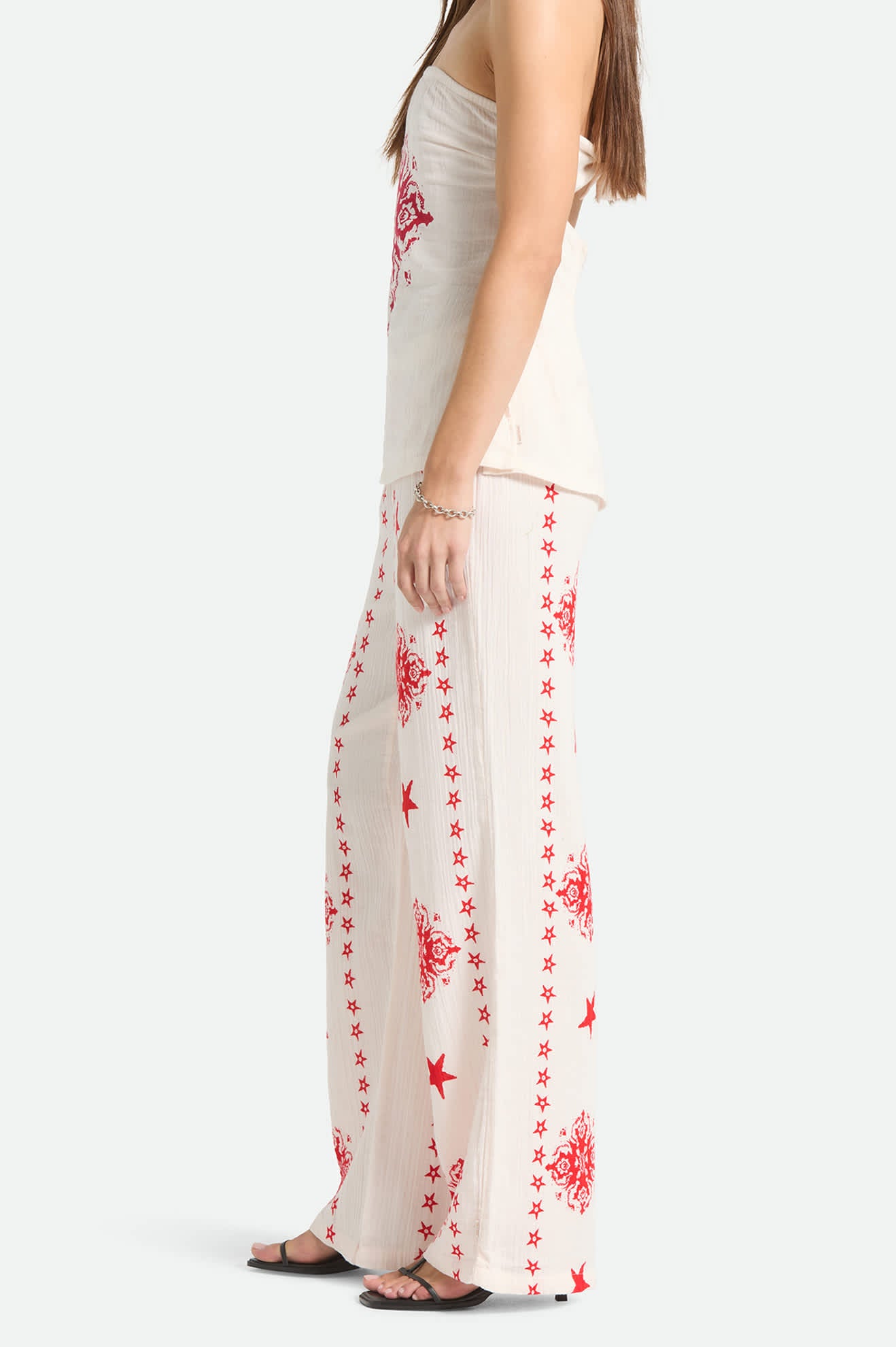 Women's The Lola Lounge Pant in the color Off White Tile - Women's Side View