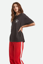 Women's Feeling Lucky Oversized Boyfriend T-Shirt in the color Black - Women's Side View