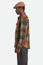 Men's Bowery Arctic Stretch Fleece in the color Rust/Copper Plaid - Men's Side View