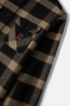 Men's Bowery Heavyweight Flannel in the color Black/Cream - Additional Laydown image