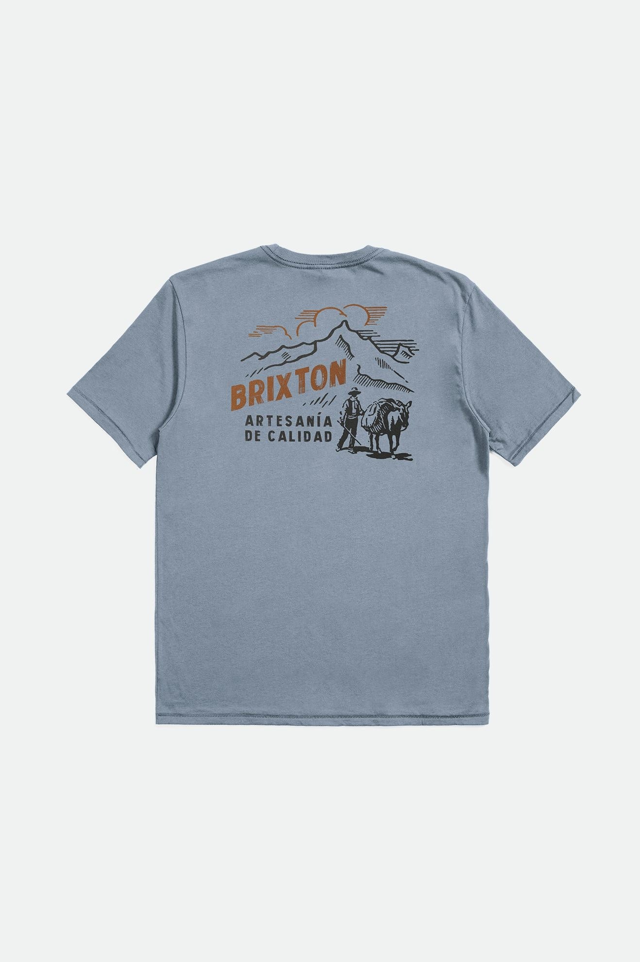 Brixton Men's Harvester S/S Tailored Tee - Dusty Blue | Back