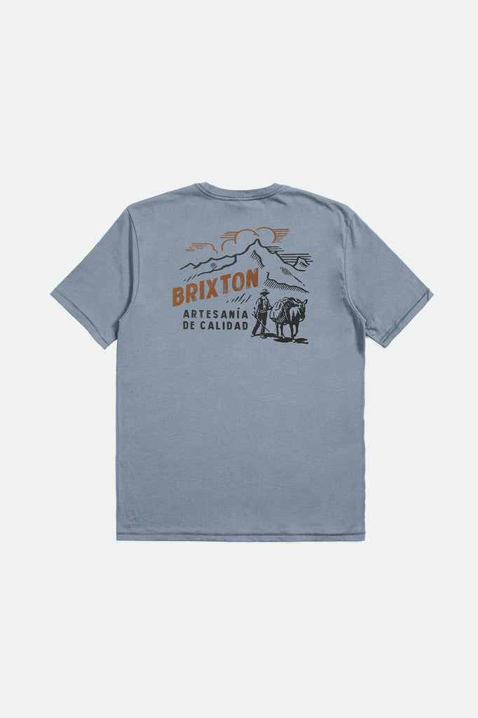Brixton Men's Harvester S/S Tailored Tee - Dusty Blue | Back