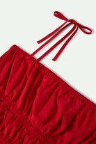 Women's Eden Smocked Top in the color Crimson - Additional Laydown image