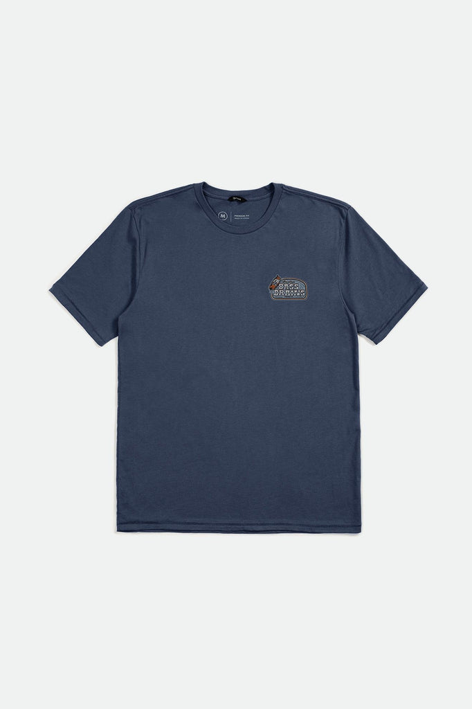 Brixton Men's Bass Brains Boat S/S Standard Tee - Washed Navy | Profile