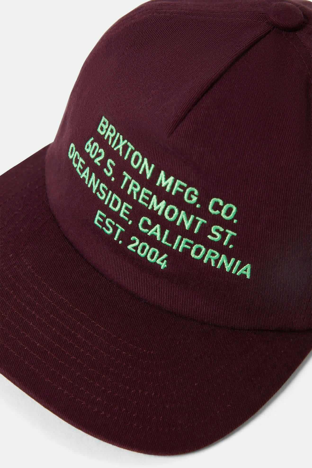 Unisex Union II Netplus Snapback in the color Port - Additional Laydown image